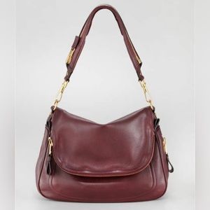 Tom Ford Jennifer Flap Shoulder leather Bag handbag in maroon Bordeaux Marsala